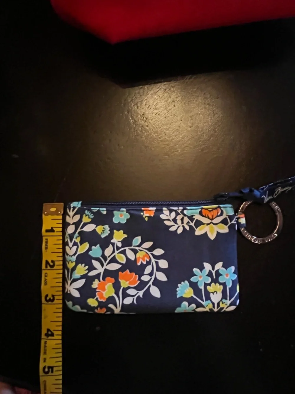 Vera Bradley Navy Floral ID Zip Wallet Keychain - Picture 5 of 5